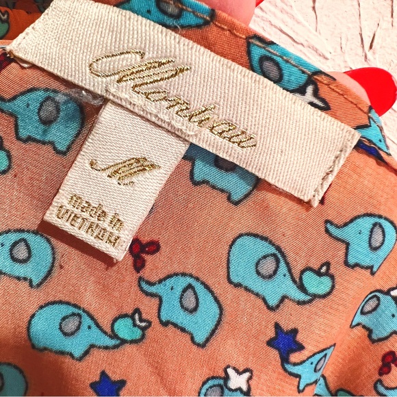 Monteau Terracotta Pink Elephant Print Retro Fit and Flare Dress Women's M - Picture 6 of 6